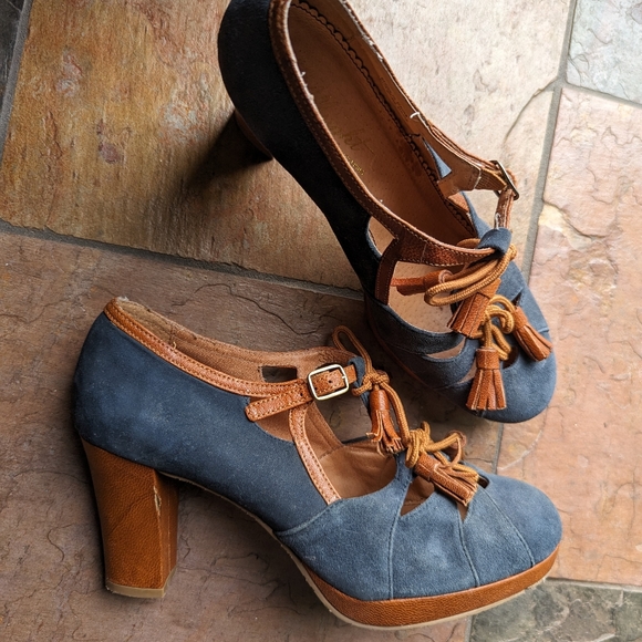 anthropologie MISS ALBRIGHT vintage style heels 8.5 - Picture 2 of 13